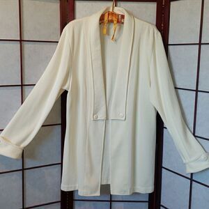Weekenders Cream Open-faced Long Sleeve Cardigan